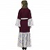 Printed Casual dress abaya- Wine and printed